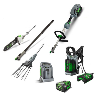 Promo EGO - Multitool MOPH 1000E-K1753 completo di Potatore + Scuotiolive + Batteria 7.5 Ah + Caricabatteria + Zaino