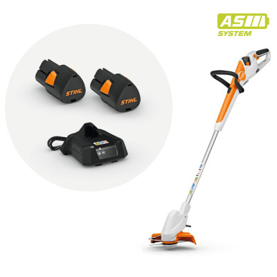 Set - Decespugliatore a batteria Stihl FSA 30 con 2 batteria AS 2 + caricabatteria AL 1 - Sistema AS