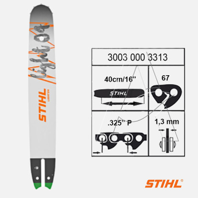 Spranga di Guida Light 04 - 40 cm (16") - .325'' - 1,3mm (300 000 3313) - Originale Stihl