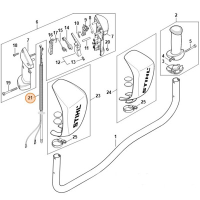 Tirante acceleratore di ricambio per decespugliatore Stihl Cod. 4148-180-1104 - Ricambio Originale