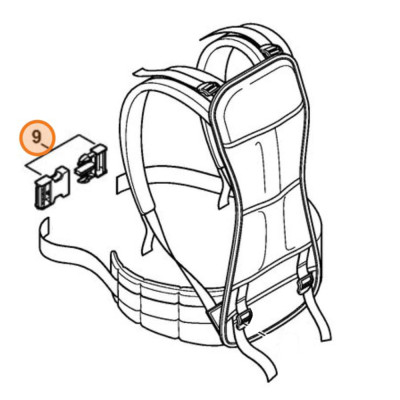 Fibbia di chiusura per imbracatura decespugliatore a zaino Stihl Cod. 4128-718-8000 - Ricambio Originale