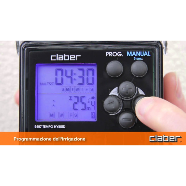 Claber Centralina Irrigazione a Batteria Programmatore per Impianto  Irrigazione Automatico con Display Programmazione Settimanale 2 Vie -  Aquadue Duplo - 8410