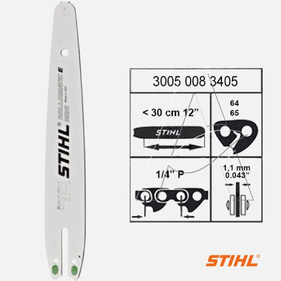 SPRANGA DI GUIDA ROLLOMATIC E MINI 30cm(12") - 1/4" - 1,1mm (3005 008 3405) - ORIGINALE STIHL