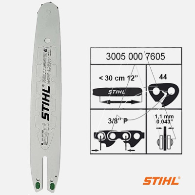 SPRANGA DI GUIDA ROLLOMATIC E MINI LIGHT 30cm(12") - 3/8'' - 1,1mm (3005 000 7605) - ORIGINALE STIHL