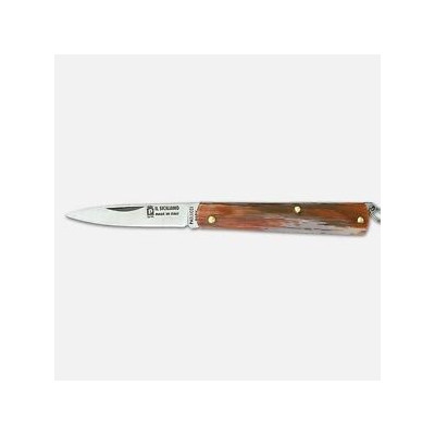 Coltello professionale "SICILIANO" 15 - Lama acciaio inox 6 cm - Manico in vero Corno