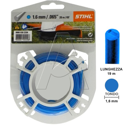 Filo nylon a sez. Tonda 1,6 mm bobina da 19 m - Stihl